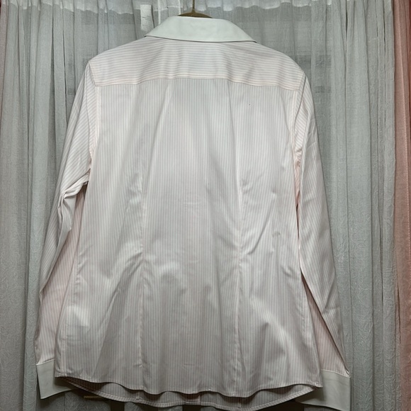 NWOT Brooks Brothers 10Fitted Non-Iron White collar& Cuffs pink stripe Item# 6B - Picture 7 of 7